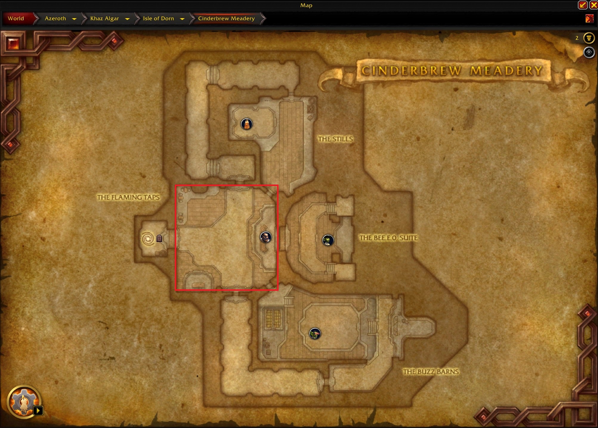 cinderbrew-meadery-map-with-first-room-marked